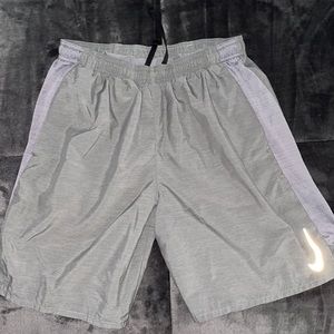 Grey nike running shorts
